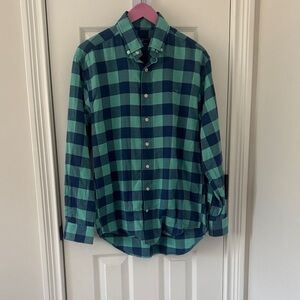 Men's Vineyard Vines Green and Blue Checkered Flannel
